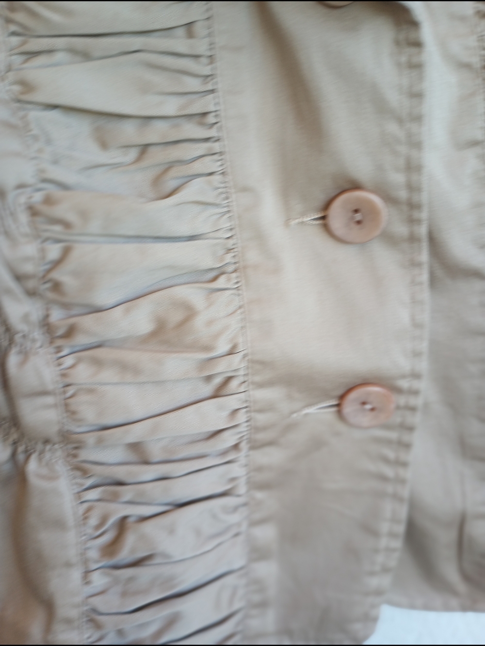 Sunny Taylor Beige Ruched Cotton Blazer Size L - Picture 8 of 11